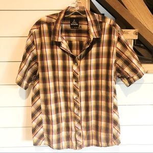 Prana flannel Pearl snap mens large shirt